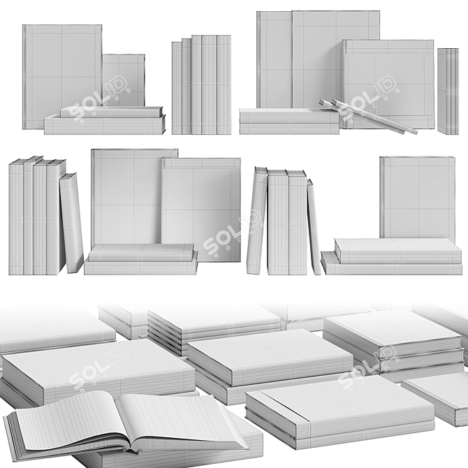 Interior Books Set for Decor 3D model image 7