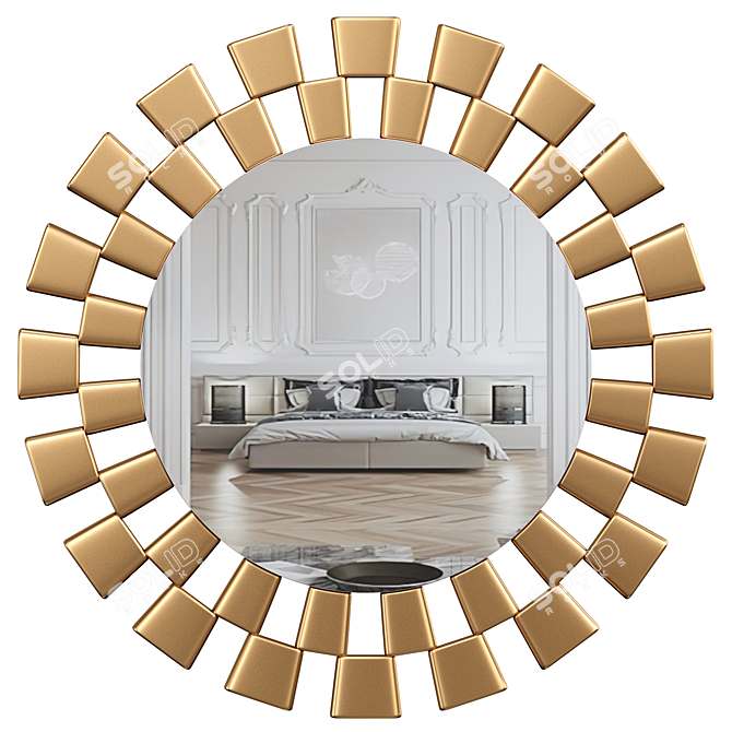 Contemporary Porsha Accent Mirror 3D model image 1