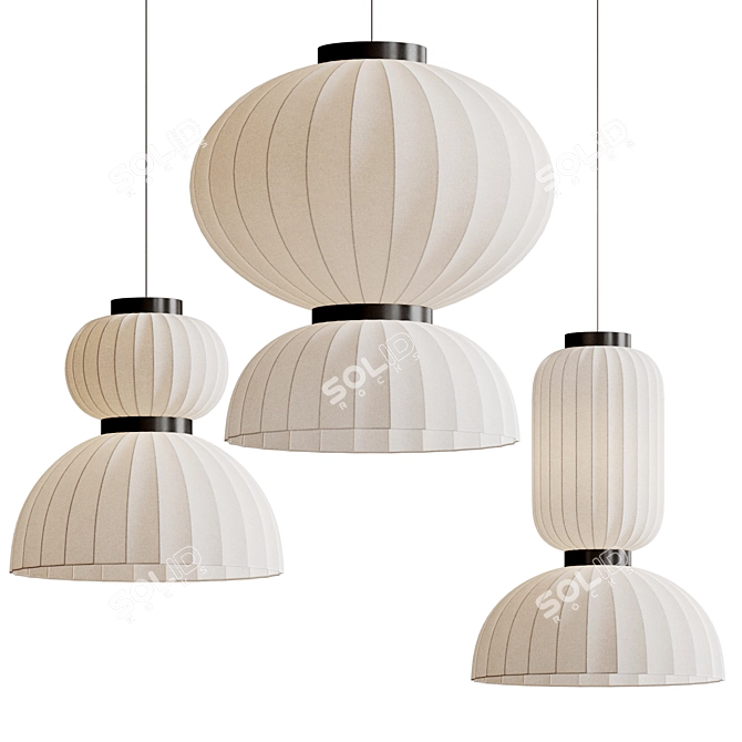 Elegant Renne Pendant Lights Shine 3D model image 1