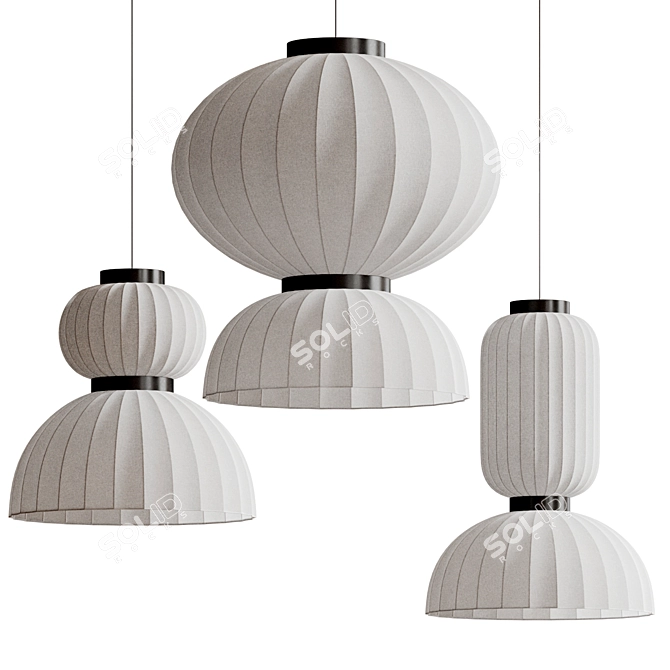 Elegant Renne Pendant Lights Shine 3D model image 2