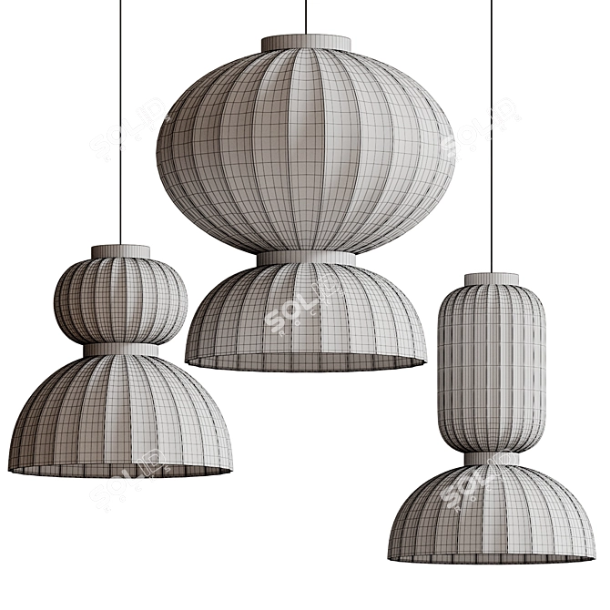 Elegant Renne Pendant Lights Shine 3D model image 3