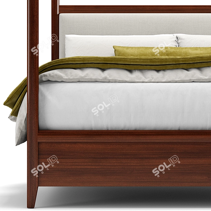 Luxurious Gael Canopy Upholstered Bed 3D model image 3