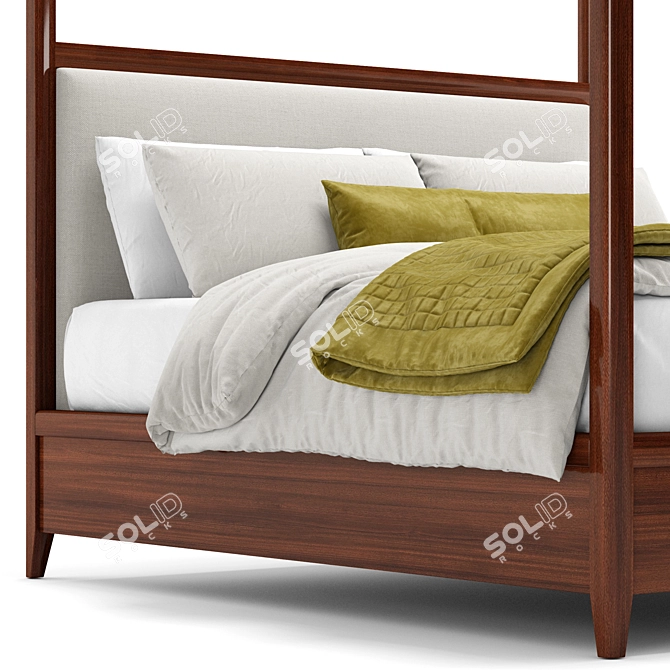 Luxurious Gael Canopy Upholstered Bed 3D model image 4