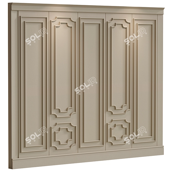 Versatile Decorative Plaster Moulding 3D model image 1