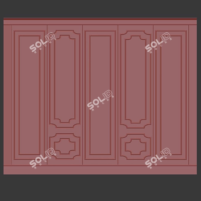 Versatile Decorative Plaster Moulding 3D model image 3