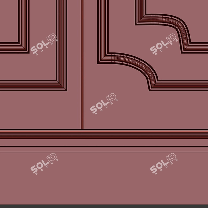 Versatile Decorative Plaster Moulding 3D model image 4