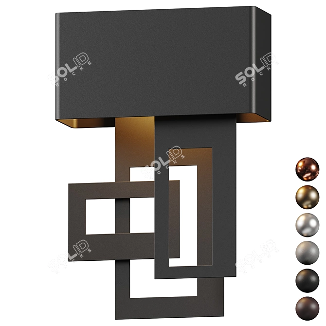 Modern Geometric Outdoor Wall Sconce 3D model image 1