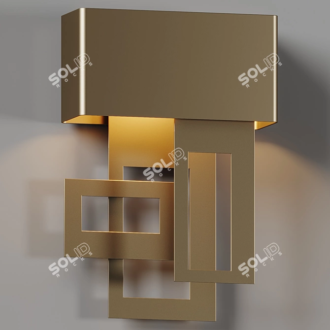 Modern Geometric Outdoor Wall Sconce 3D model image 2