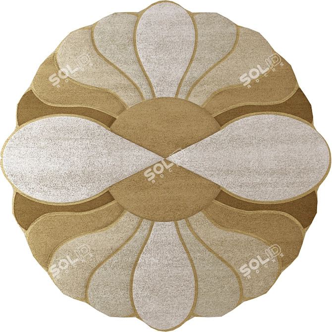 Enchanting Mermaid Round Rug 3D model image 1