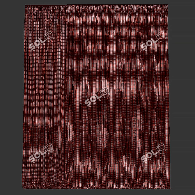  Window Drapery Panel White 3D model image 2