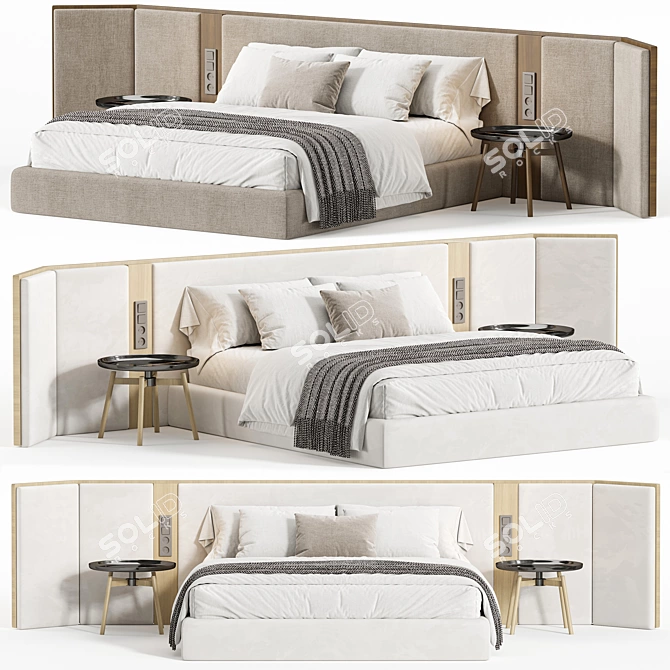 Vintage Double Bed 11 3D model image 3