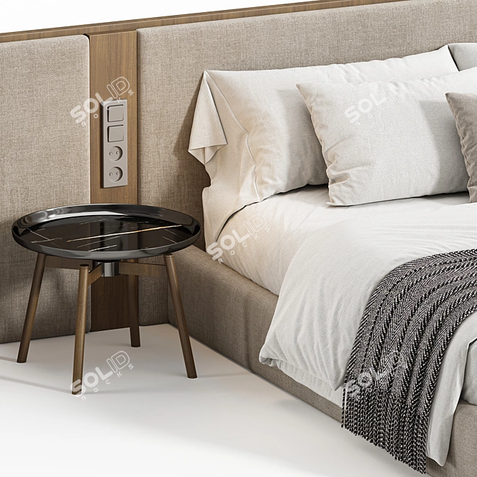 Vintage Double Bed 11 3D model image 4