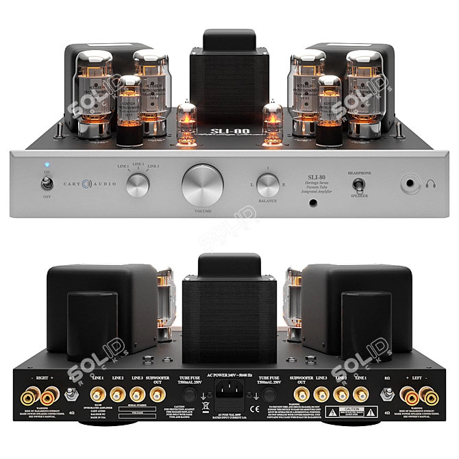 Elegant Vacuum Tube Amplifier Vray 3D model image 1