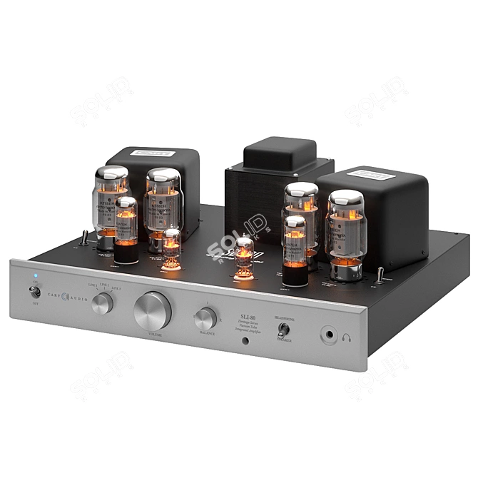 Elegant Vacuum Tube Amplifier Vray 3D model image 2