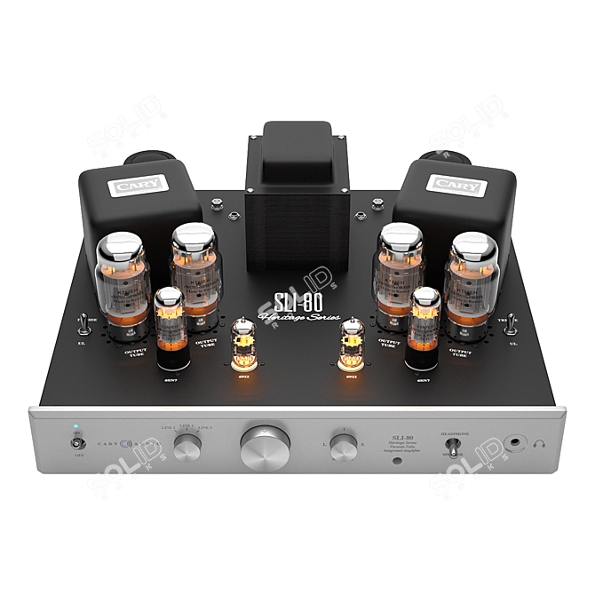 Elegant Vacuum Tube Amplifier Vray 3D model image 4