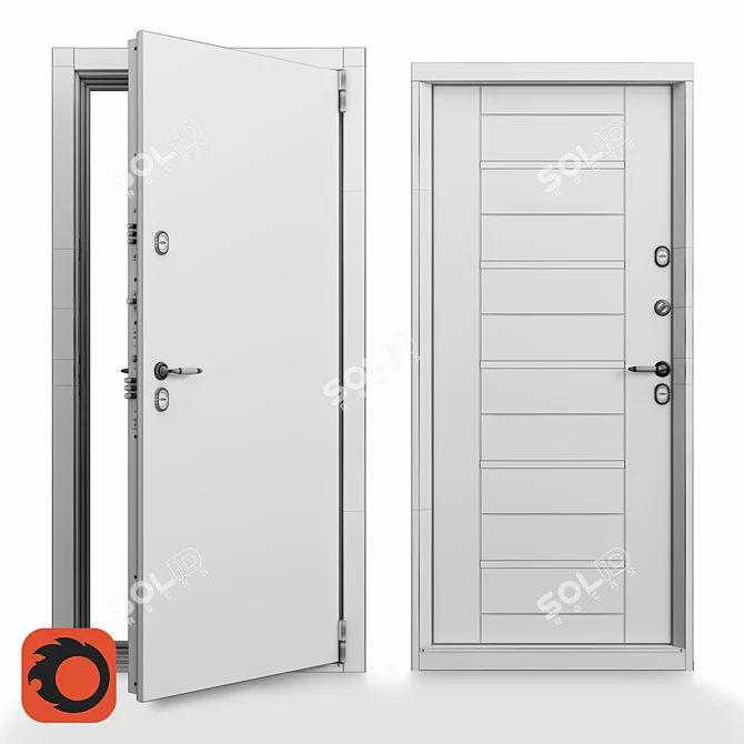 Ultimate Cold-Resistant Outdoor Door 3D model image 3