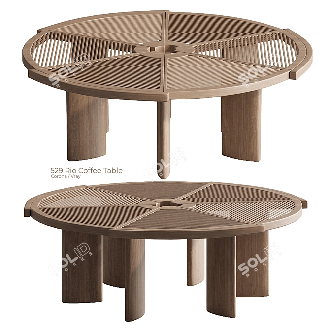 Sleek Rio Coffee Table 3D model image 1