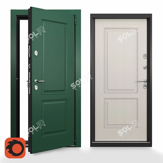 Snegir PRO: Cold-Resistant Outdoor Door 3D model image 1