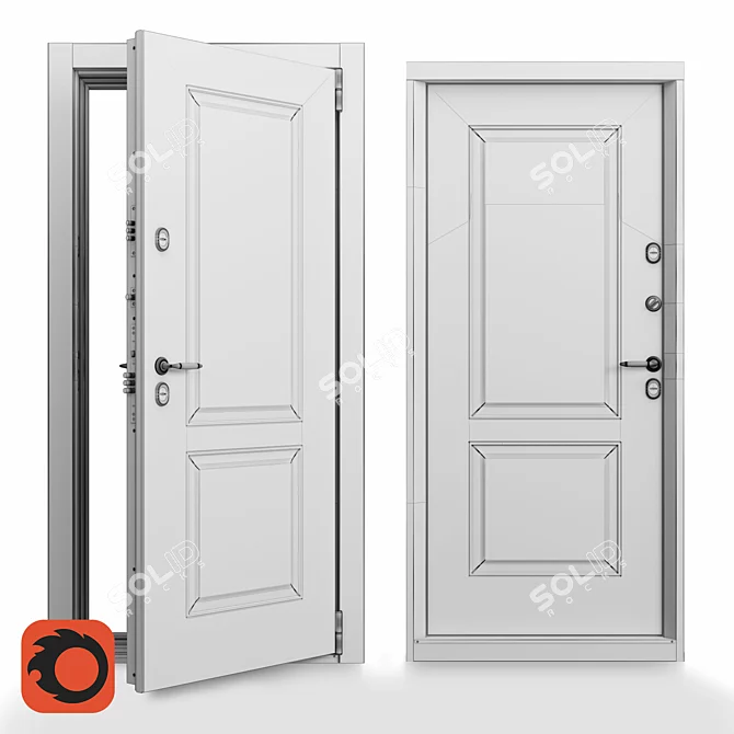 Snegir PRO: Cold-Resistant Outdoor Door 3D model image 3