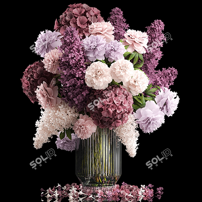 Elegant Spring Blossom Bouquet 3D model image 1