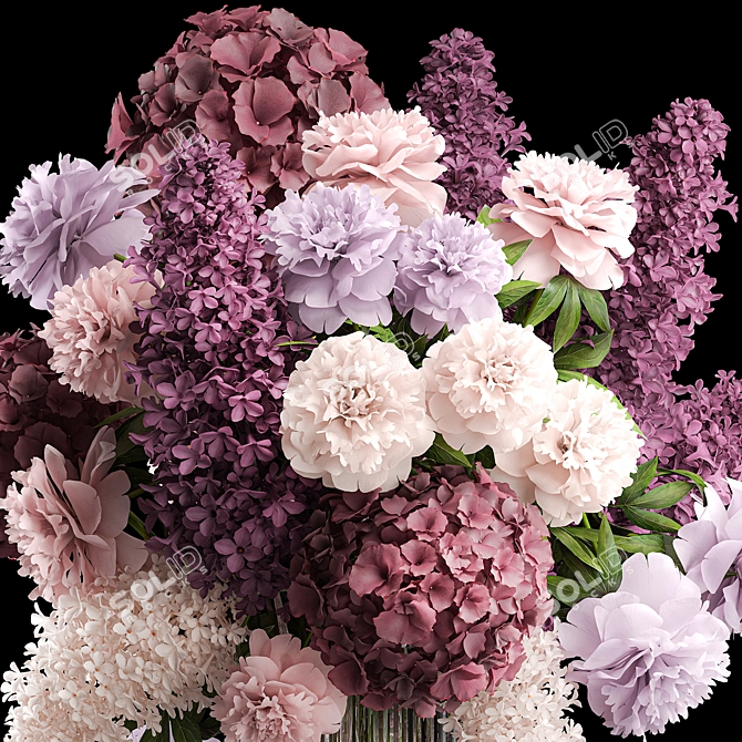 Elegant Spring Blossom Bouquet 3D model image 4