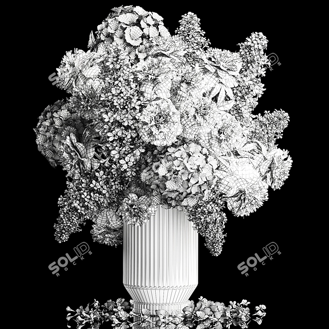 Elegant Spring Blossom Bouquet 3D model image 7