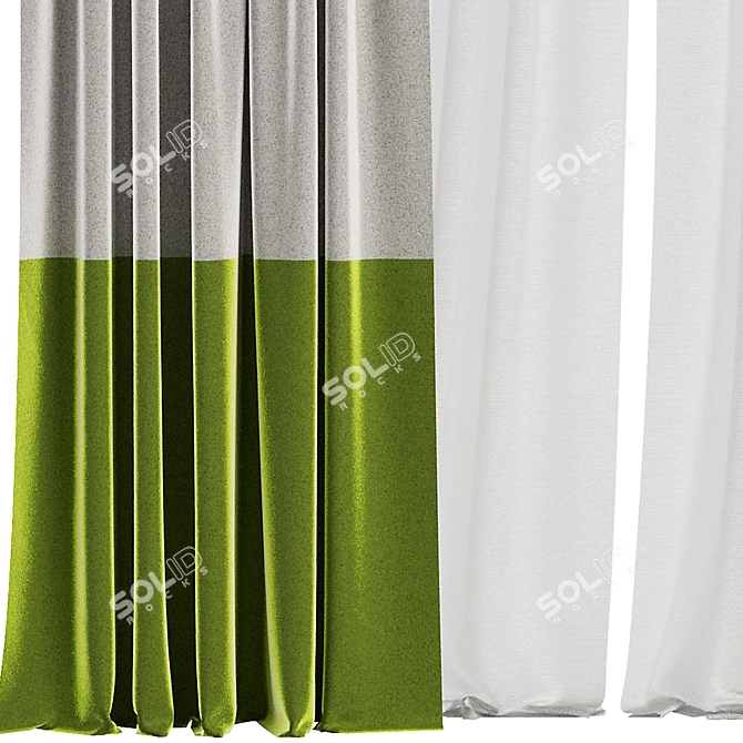 Modern Curtain Set M60 3D model image 2