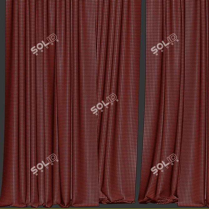Modern Curtain Set M60 3D model image 3