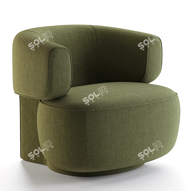 French Designer Litho Armchair by Pierre Frey 3D model image 2