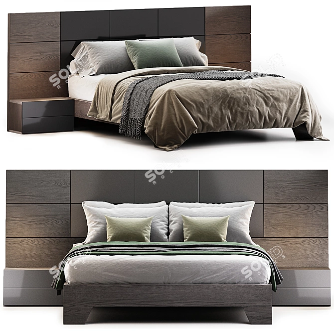 Allain Bed - Elegant Modern Design 3D model image 5