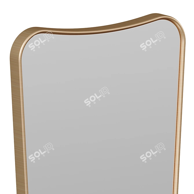 Mid-Century Brass Accent Mirror 3D model image 2