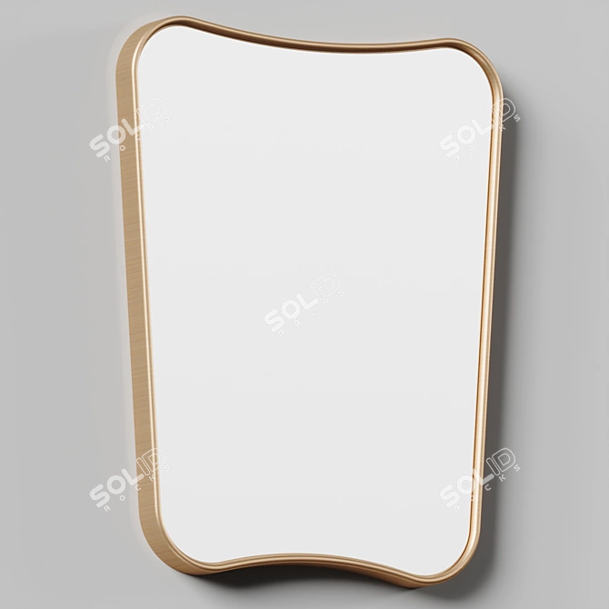 Mid-Century Brass Accent Mirror 3D model image 3