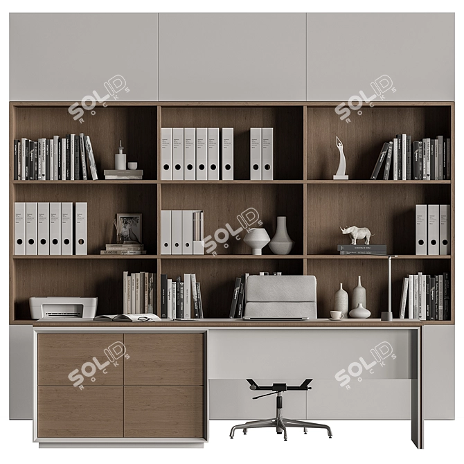 Executive Office Desk - Modern Design 3D model image 3