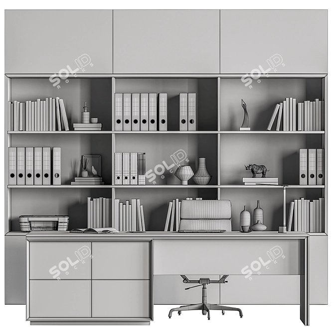 Executive Office Desk - Modern Design 3D model image 4