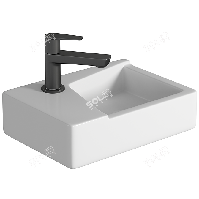 Syon SPENTA Wall Mount Basin 3D model image 2