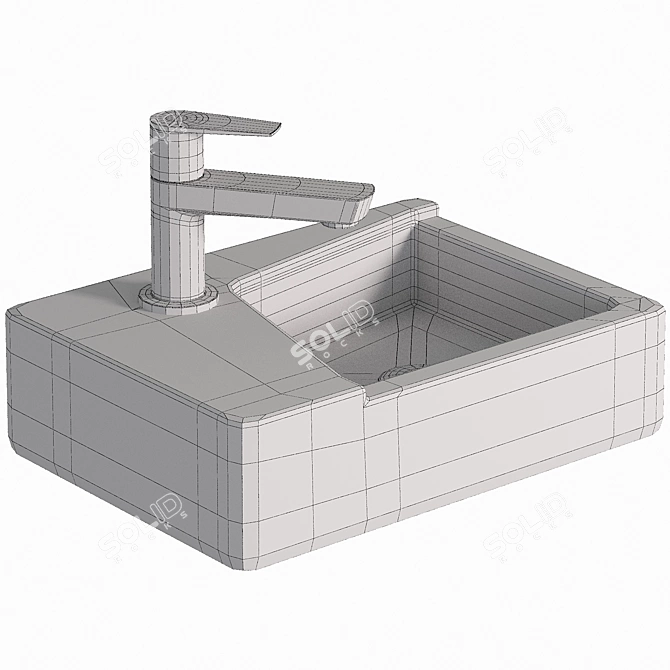 Syon SPENTA Wall Mount Basin 3D model image 3