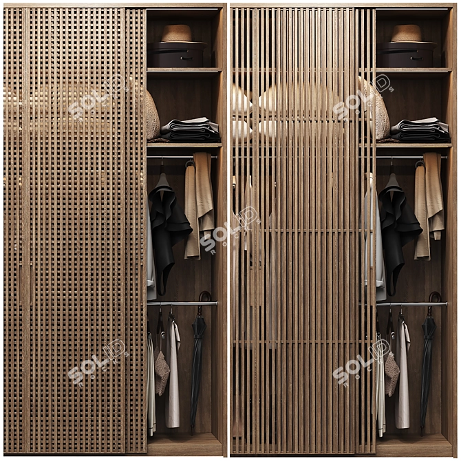 Customizable Wardrobe with Dual Facade Options 3D model image 2