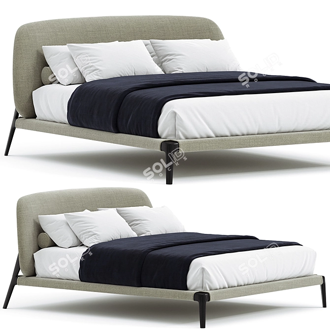 Sure! Here is the translated description in English:
Curve bed designed by Emmanuel Gallina for Poliform.

Title: 
Elegant Curve Bed Design 3D model image 1
