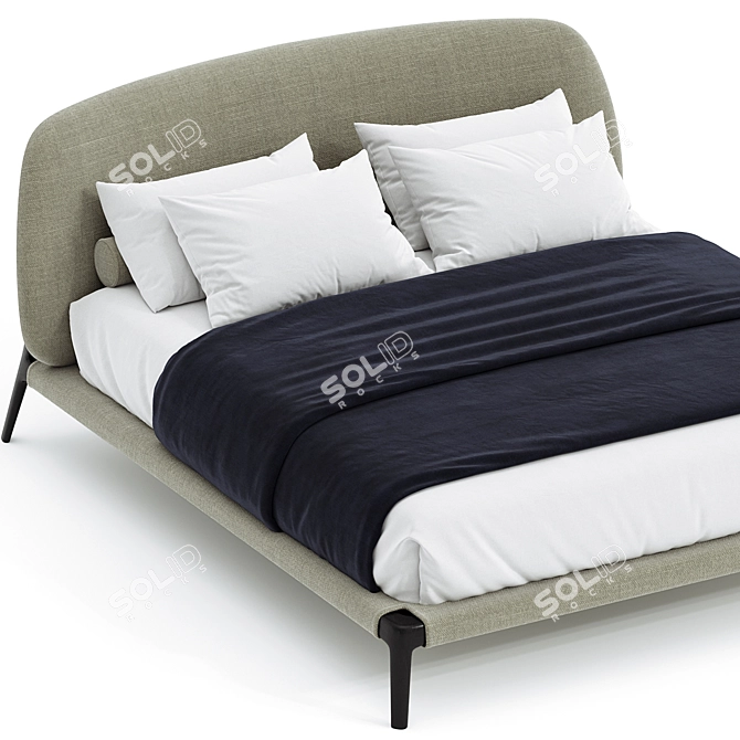 Sure! Here is the translated description in English:
Curve bed designed by Emmanuel Gallina for Poliform.

Title: 
Elegant Curve Bed Design 3D model image 2