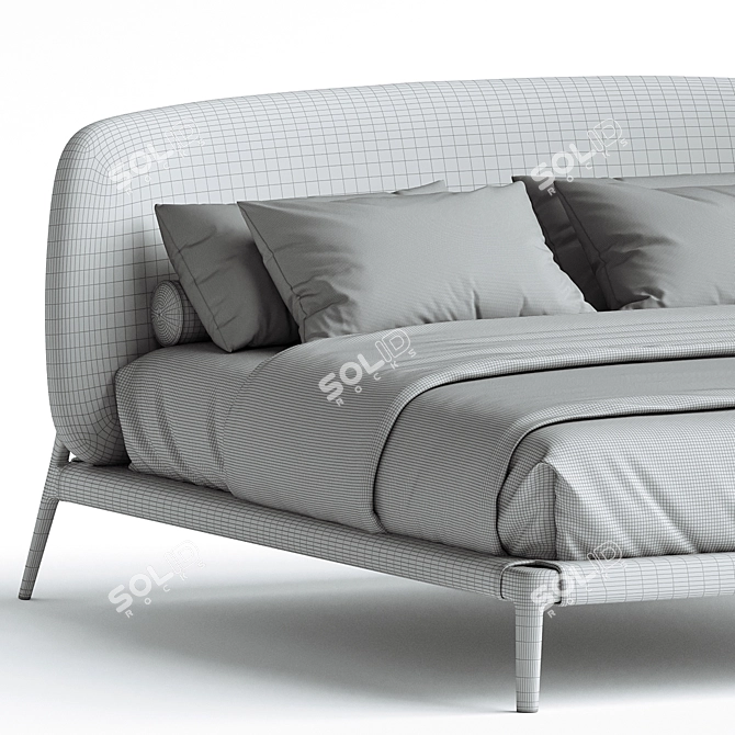 Sure! Here is the translated description in English:
Curve bed designed by Emmanuel Gallina for Poliform.

Title: 
Elegant Curve Bed Design 3D model image 3