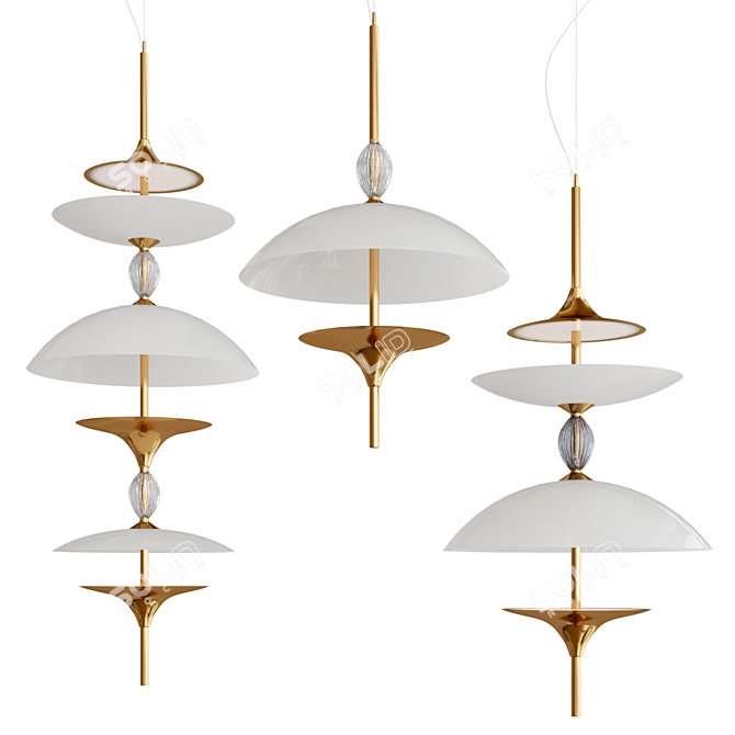 SAMA LED Glass Pendant Lamp 3D model image 1