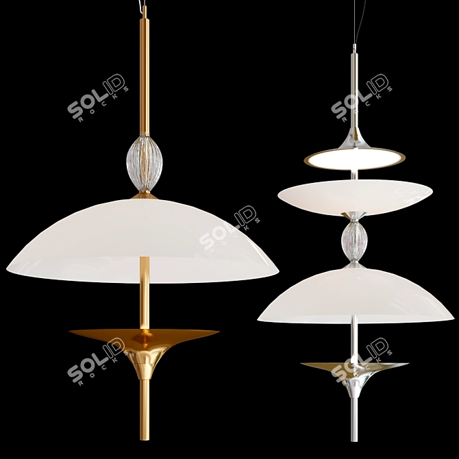 SAMA LED Glass Pendant Lamp 3D model image 2