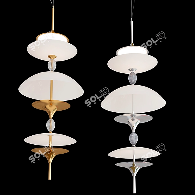 SAMA LED Glass Pendant Lamp 3D model image 3