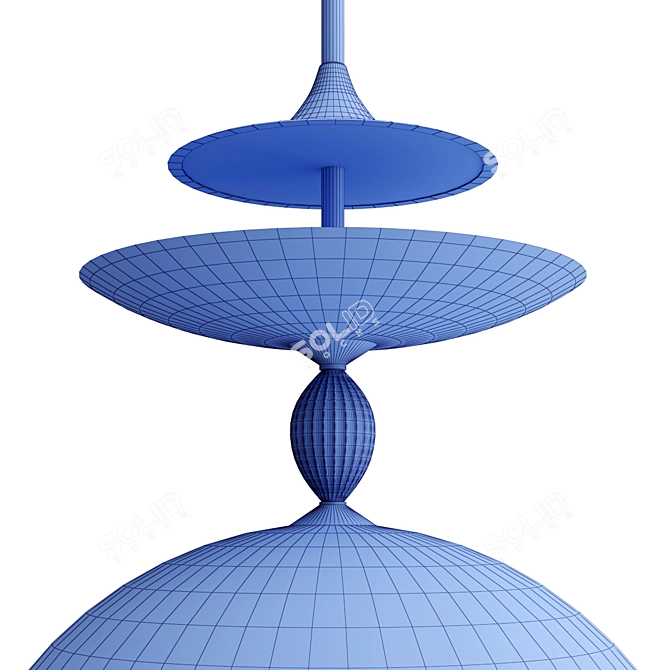 SAMA LED Glass Pendant Lamp 3D model image 4