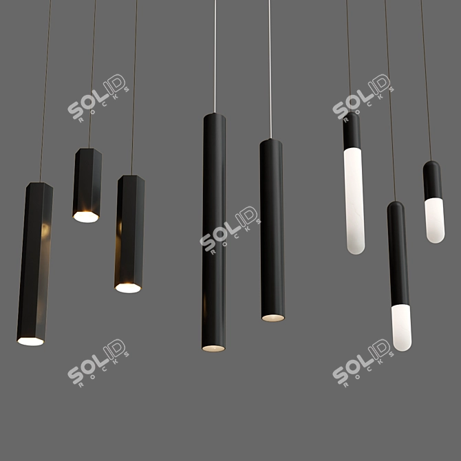 Dark Pendant Lamp Collection - Elegant Lighting 3D model image 4