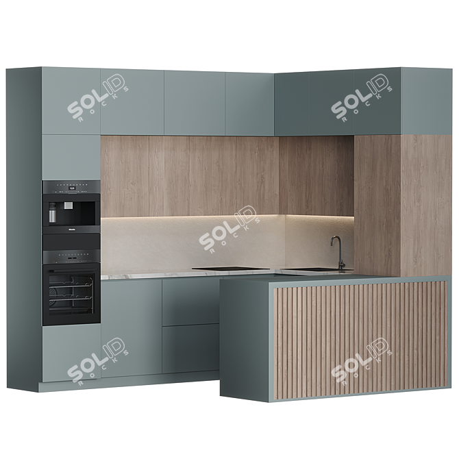 Modern Kitchen Design 2014 3D model image 5