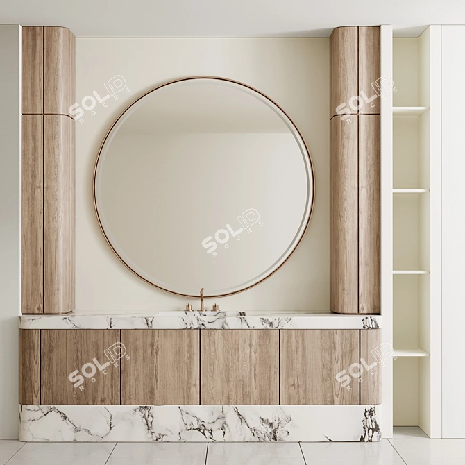 Modern Fauset Bathroom Set 3D model image 1