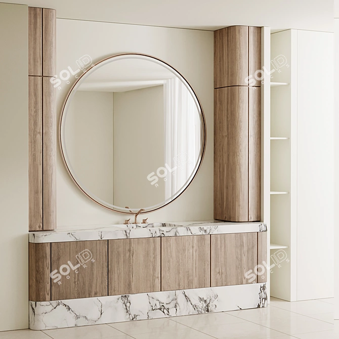 Modern Fauset Bathroom Set 3D model image 2