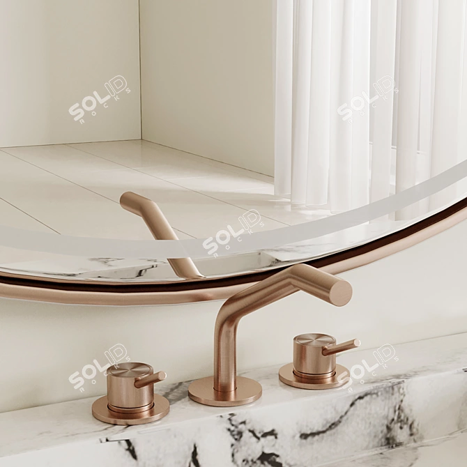 Modern Fauset Bathroom Set 3D model image 4