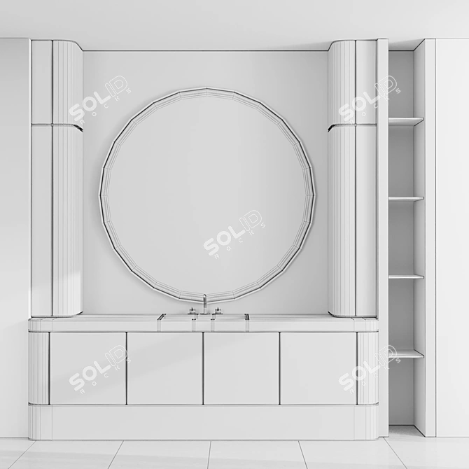 Modern Fauset Bathroom Set 3D model image 5